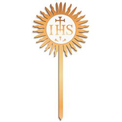 Topper komunijny IHS do kwiatów dekoracja złota