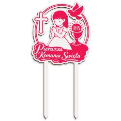 Topper komunijny dziewczynka IHS dekoracja do...