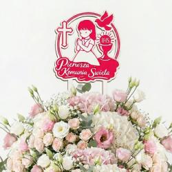 Topper komunijny dziewczynka IHS dekoracja do...