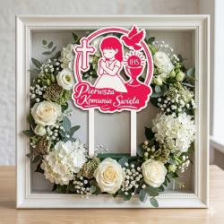 Topper komunijny dziewczynka IHS dekoracja do...