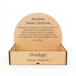 Podziękowanie komunijne flowerbox dla Chrzestnych