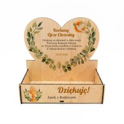 Flowerbox komunijny podziękowanie dla Chrzestnych