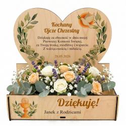 Flowerbox komunijny podziękowanie dla Chrzestnych