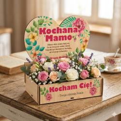 Flowerbox Dzień Mamy drewniane podziękowanie z...