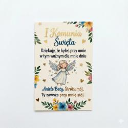 Bilecik na Komunię podziękowanie