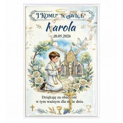 Różaniec perłowy komunia chłopiec podziękowanie