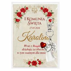 Brelok aniołek serce komunia podziękowanie dla...