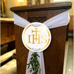Zawieszka komunijna IHS na ławkę dekoracja...