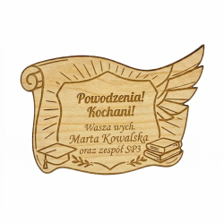 Magnes z grawerem dla nauczyciela prezent szkolny