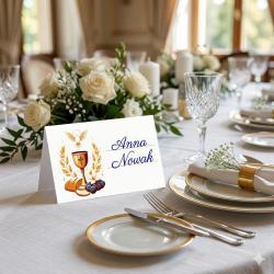 Winietki komunijne personalizowane wizytówki na...