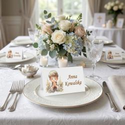 Winietki komunijne chłopiec imienne wizytówki...