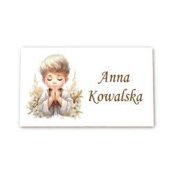 Winietki komunijne chłopiec imienne wizytówki...