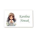 Winietki komunijne dziewczynka imienne wizytówki stół