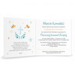 Zaproszenie komunijne dla chłopca aniołek...
