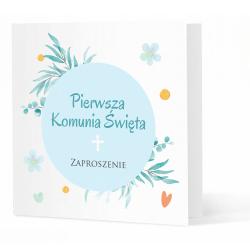 Zaproszenie komunijne dla chłopca aniołek...