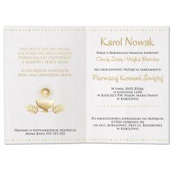 Zaproszenie komunijne ze zdjęciem dziecka...