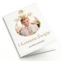 Zaproszenie komunijne ze zdjęciem dziecka personalizowane