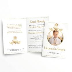 Zaproszenie komunijne ze zdjęciem dziecka...