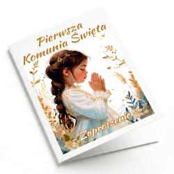 Zaproszenie komunijne dziewczynka...