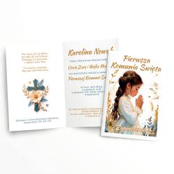 Zaproszenie komunijne dziewczynka...