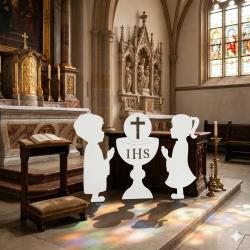 Dekoracja komunijna kielich złote IHS XXL 90cm...