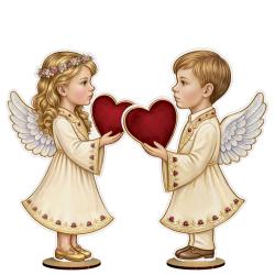 Statuetka anioł chłopiec z imieniem komunia 30 cm