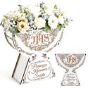 Flowerbox kielich IHS grawer komunia święta prezent