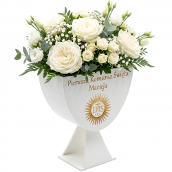 Flowerbox kielich Komunia personalizowany prezent
