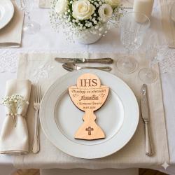 Podziękowanie dla gości komunia kielich IHS z...