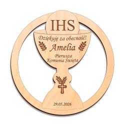 Podziękowanie dla gości komunia kielich IHS z...