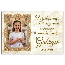 Magnes komunia ze zdjęciem podziękowanie dla gości