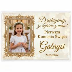 Magnes komunia ze zdjęciem podziękowanie dla gości