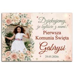 Magnes komunia ze zdjęciem dziewczynka...