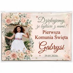 Magnes komunia ze zdjęciem dziewczynka...