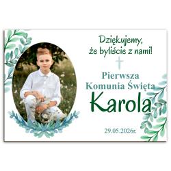 Magnes komunia ze zdjęciem chłopiec podziękowanie