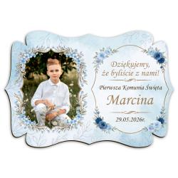 Magnes komunia ze zdjęciem chłopiec podziękowanie