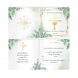 Zaproszenie na komunię Kielich IHS 10szt.