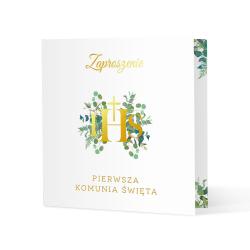 Zaproszenie na komunię Eukaliptus 10szt.