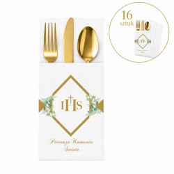 Kieszonki na sztućce IHS Eukaliptus 16szt. -...
