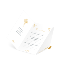 Zaproszenie Komunia Święta Złoty Gołąb z...