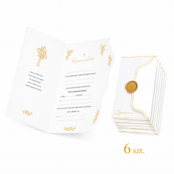 Zaproszenie Komunia Święta Złoty IHS z...