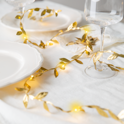 Girlanda LED listki złote 300cm