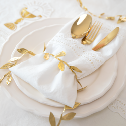 Wstążka girlanda listki złote 300cm