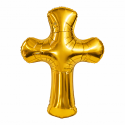 Balon foliowy Krzyż złoty 85x120cm