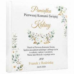 Album pamiątka pierwszej komunii z dedykacją...