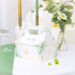 Pudełko na ciasto z motywem Pierwszej Komunii...