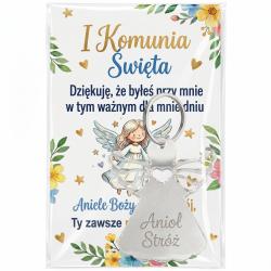 Brelok aniołek komunia podziękowanie prezent