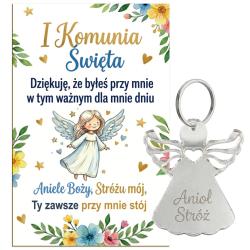 Brelok aniołek komunia podziękowanie prezent