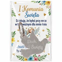 Brelok gołąbek srebrne lustro z grawerem Duch...
