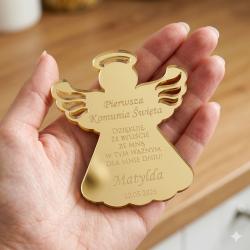 Magnes Komunia Święta aniołek złote lustro...